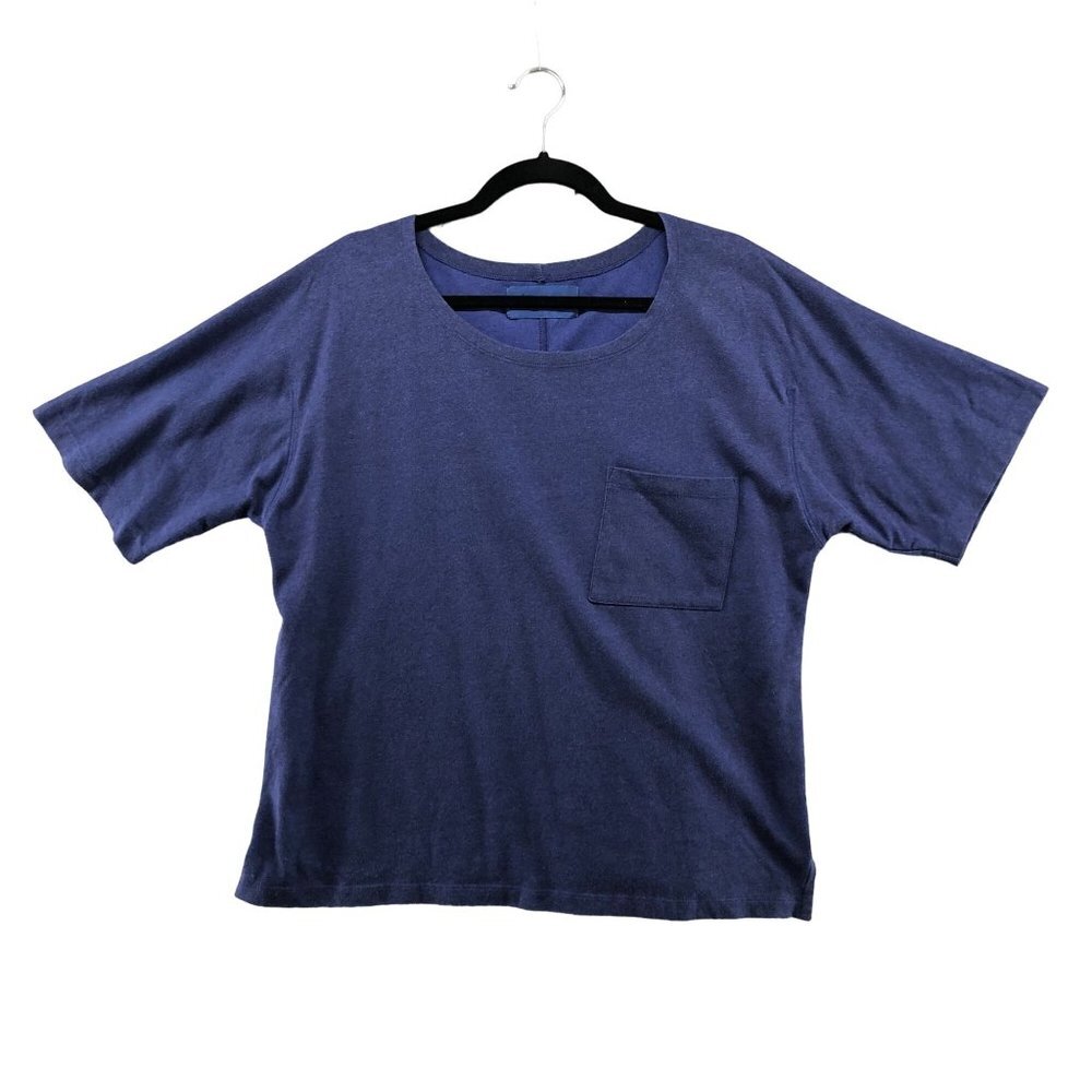 Etudes Studio T Shirt Mens XS‎ Blue Short Sleeve Organic Cotton Pocket Tee